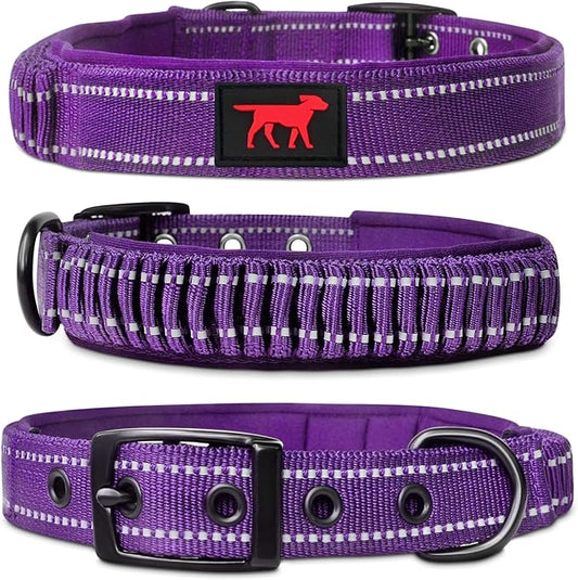 Heavy Duty Dog Collar with Handle | Ballistic Nylon Heavy Duty Collar | Padded Reflective Dog Collar with Adjustable Stainless Steel Hardware | Convenient Sizing for All Breeds X-Large (19-23" Neck)