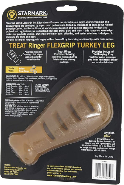 Starmark Treat Ringer Flex Grip Turkey Leg, Brown (SMFEL), 1 Count ( Pack of 1)