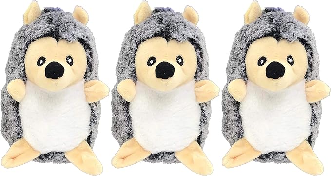 PetSport 3 Pack of Tiny Tots Little Hedgie Plush Dog Toys with Squeakers, 4.7 Inch