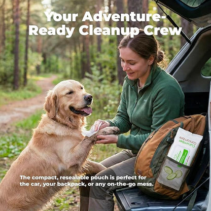 Best Pet Supplies 8" x 9" Large Dog Wipes - Cleaning and Deodorizing for Paws and Coat - Gentle Formula with Cucumber Vitamin E for Puppies and Cats - 100 Count