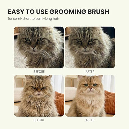 Pet Self-Cleaning Slicker Brush for Dogs & Cats, Deshedding Comb, Removes Loose Hair & Mats, Skin-Friendly Tool for Long/Short Fur, All Breeds (Pink)