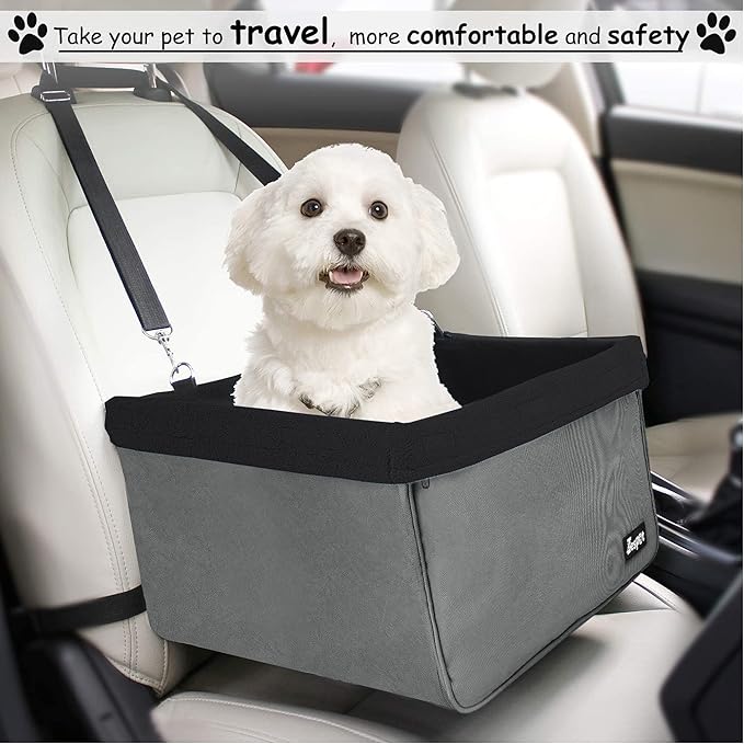 JESPET & GOOPAWS Dog Booster Seats for Cars, Portable Dog Car Seat Travel Carrier with Seat Belt for 24lbs Pets