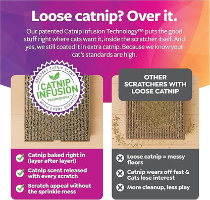 SmartyKat Scratch Up Corrugated Hanging Cat Scratcher, Catnip Infusion Technology - Brown, Single Wide