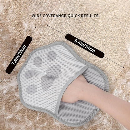 Pet Hair Removal Glove for Dogs Cats, Reusable Electrostatic Hair Remover for Couch, Car Seats Clothing, Carpet, Car Seat, Gray and Pink 2 Pack