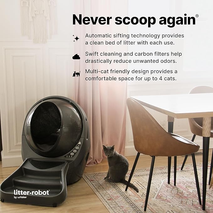 Litter-Robot 3 Ramp by Whisker, Grey - Cat Ramp for Litter Tray, Custom Fit for Litter-Robot 3, Reduces Tracking, Suitable for Small & Older Cats, Made in USA