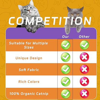 Soft Catnip Toys Fish, 3 Pack Bell Sound Cat Toys, Interesting Indoor Cat Kicker Toys, Durable and Highly Interactive Catnip Toys (Kingfish)