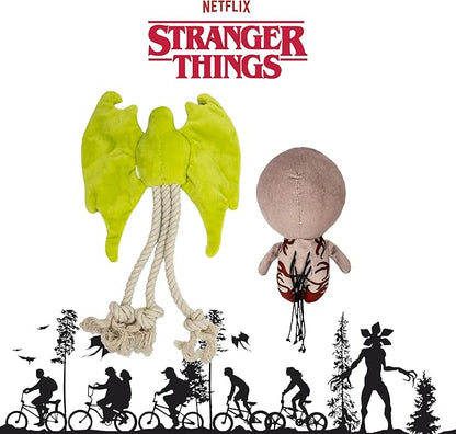 design LAB, Inc. Stranger Things Official Merchandise | Cool Dog Toys with Rope and Squeakers | Vecna & Demobat 2-Pack Set | Interactive Dog Toy Squeaks for Interactive Play