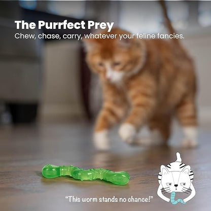 Petstages Orkakat Wiggle Worm Dental Catnip Cat Chew Toy