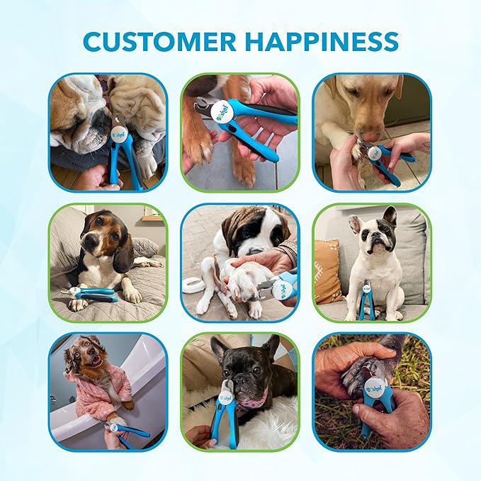 Boshel Large Dog Nail Clippers with Safety Guard to Avoid Over-Cutting Nails and Free Nail File, Razor Sharp Blades, Professional at Home Grooming