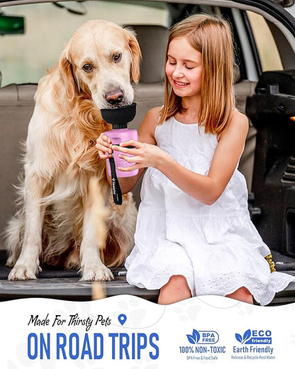 lesotc Dog Water Bottle, Portable Pet Dispenser with Water Bowl, Leak Proof Pet Travel Squeeze Bottle, Puppy Essentials Dog Stuff Accessories for Outdoor Walking, Hiking, Camping