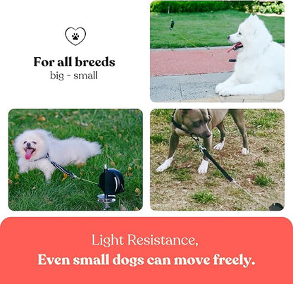 Heavy-Duty Retractable Dog Tie Out Cable: The Ultimate Dog Line for Outside – Super Strong Tie Out Retractable Cable for Dogs.