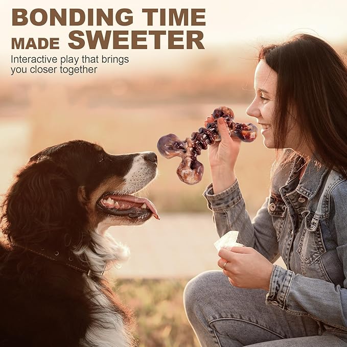 6-Pack Heavy Duty Nylon Dog Chew Toys for Medium Large Dogs, Bacon Flavor, Pure Nylon for Aggressive Chewers, Reduces Boredom, Varied Shapes, Designed for 25-90 lbs Breed Sizes