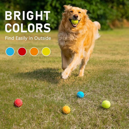 Prime Pets Tennis Balls for Dogs 3 Pack 2.5”, Durable Dog Toys for Training, Fetch & Outdoor Play, Squeaky Balls for Dogs Small and Medium with High Bounce, Interactive Pet Fetch Ball