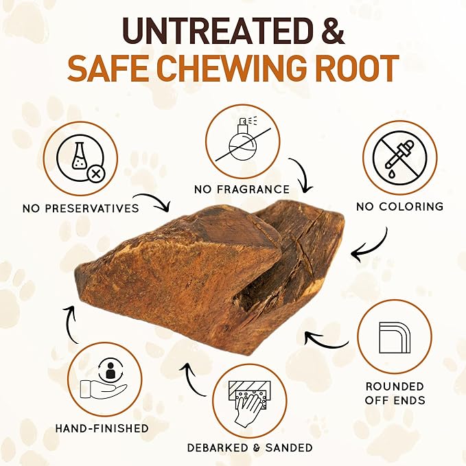 Wildfang® Briar Wood Chewing Root, XXL - Splinter Free Wood Dog Chew Toys for Aggressive Chewer, Odorless Natural Teething Toys Dogs Dental Health, Healthy Gums (for Dogs Over 132 lbs), Pack of 1