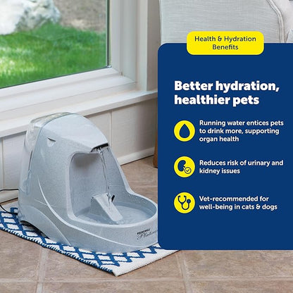 PetSafe Drinkwell Platinum Pet Fountain - Supports Healthy Hydration - Encourages Drinking - Carbon Filter Removes Odors - Adjustable Stream - BPA-Free - Large Water Capacity - Easy to Clean - 168 oz