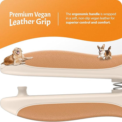 Pet Nail Clipper PRO 2026 - Quick-Vision LED Light | 2-Stage Adjustable Professional-Grade Blade | Adjustable Magnifier Safety Guard - for Cats, Small, Medium and Large Dogs - Brown