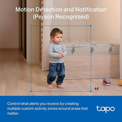 Tapo 1080P Indoor Pan/Tilt Wired Security Camera - Works as a Baby & Pet Monitor, Motion Detection, 2-Way Audio, Siren, Night Vision, Subscription-Free Local Storage or Optional Cloud, Black, C201