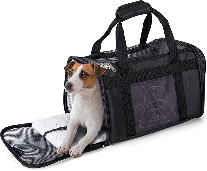 Star Wars for Pets Darth Vader Soft Pet Carrier 15” x 9” x 9” Black | for Pets 15 x 9 x 9 Dog Travel Bag| Luggage Carrier for Dogs, Fits Under Plane Seat (FF19635)