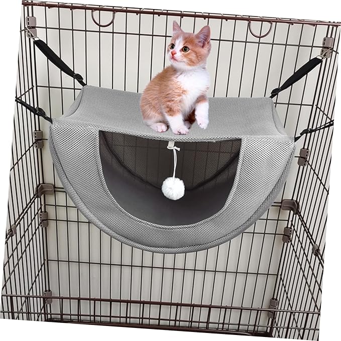 Cat Cage Hammock Breathable Hanging Bed for Cats Pets Mesh Design for Play Rest and to Machine Washable