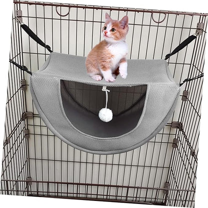 Cat Cage Hammock Breathable Hanging Bed for Cats Pets Mesh Design for Play Rest and to Machine Washable