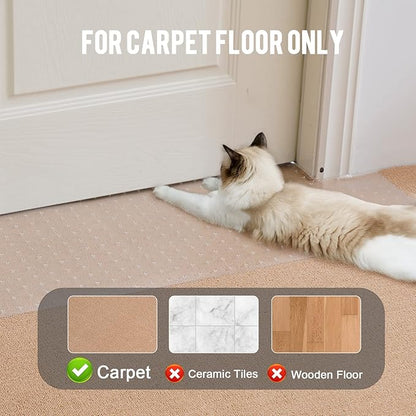 Uross Pet Protector Mat for Doorways - 6.56FT, Anti-Scratch Plastic, Protects Carpet from Cat Scratches