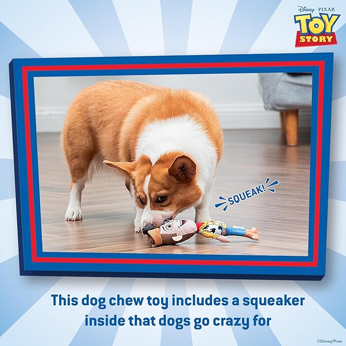 Disney for Pets Pixar’s Woody Woofin' Pet Toy Pixar Dog Toys | Plus Toy for Dogs Inspired by Woody from Pixar’s Toy Story with Squeaker, 9 Inch