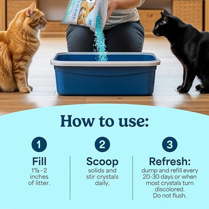 Fresh Step Clean Care Crystal Cat Litter, Lightweight with Febreze Freshness and Long-Lasting Odor Control, Low Dust, 16 lbs. (2 x 8 lb bag)