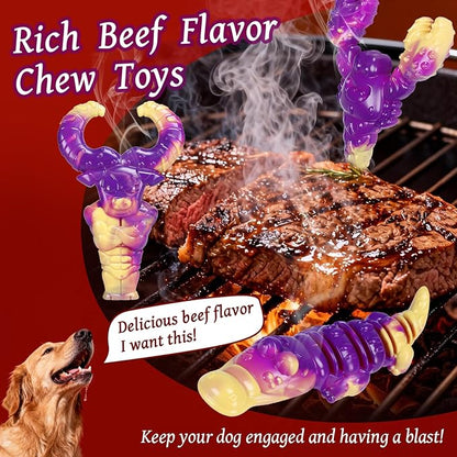 Indestructible Dog Toys for Aggressive Chewers, Tough Dog Toys for Large Dogs, Durable Dog Chew Toys to Keep Them Busy, Interactive Aggressive Chew Toys for Medium Dogs, Beef Flavor (A-Crocodile)