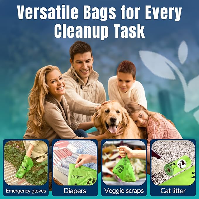 Pet N Pet 360 Counts, Unscented Dog Poop Bags Rolls, 41% Plant Based & 59% PE Poop Bags For Dogs, 24 Rolls Extra Thick Dog Waste Bag, Doggie Poo Bag