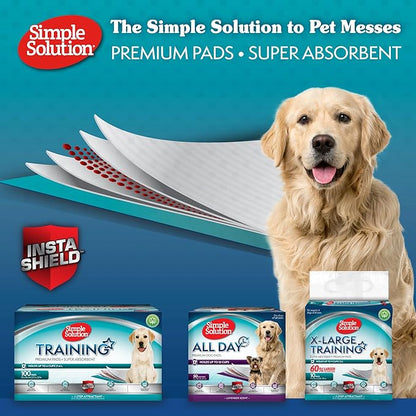 Simple Solution All Day Puppy Training Pads – Lavender Scented Leak-Proof Pee Pads for Dogs – Disposable and Absorbent for Housebreaking and Indoor Use – 23 x 24 Inches – 100 Count