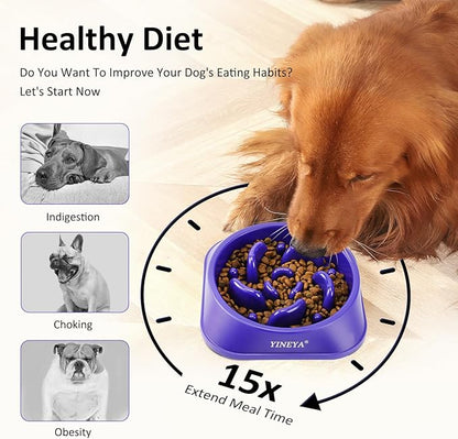 2PCS Slow Feeder Dog Bowls, Pet Supplies That Slow Down Eating, Pet Food Bowls, Maze Dog Puzzle Feeder for Medium Breed