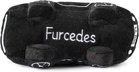 Haute Diggity Dog Furcedes Car Toy, Plush Designer Dog Toys with Interactive Squeaker, Stimulating Pet Enrichment, Machine-Washable & Safe Materials for All Breeds, One Size