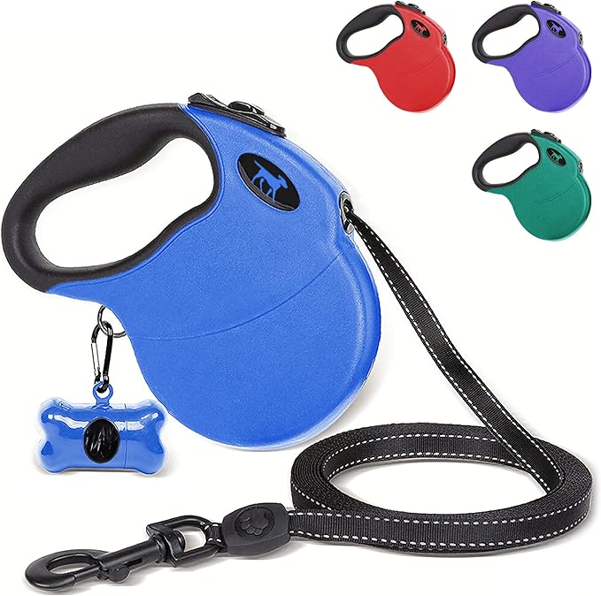 Tuff Pupper Heavy Duty Retractable Dog Leash | 16 ft Dog Leash with Reflective Stitching for Nighttime Safety | One Button Lock and Release | Comfortable Hand Grip | for Dogs Up to 120 lbs
