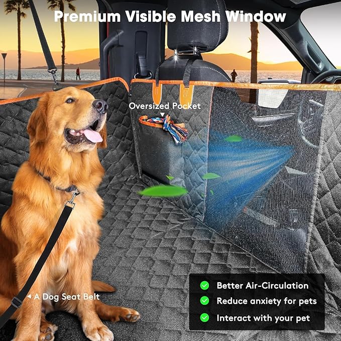 Car Seat Cover for Dogs, fit for Toyota Land Cruiser 2024-2026, Foldable Dog Hammock for Car Travel Accessories,Waterproof Dogs Backseat Cover for Car