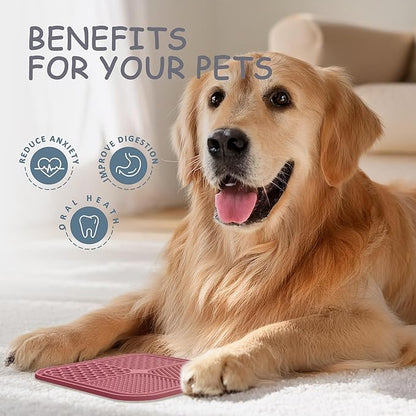 2 Pack Lick Mat for Dogs,Cats,Upgraded 8.5×8.5 inches Licking Mats with Suction Cups,Slow Feeder Licking Pad for Anxiety Relief and Boredom Reducer,Suitable for Dog Training Set 8