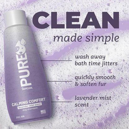 TropiClean Pure Calming Dog Shampoo, Lavendar Mist Scent, Relaxing Dog Shampoo for Smelly Dogs, Made in USA, Safe for Puppies & Cats, 22 oz.