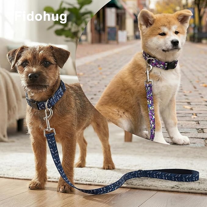 Dog Leash for Small Dogs, 5ft Dog Lead with Padded Handle, Soft Nylon Dog Leash for Walking, Deep Blue Shark