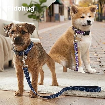 Dog Leash for Small Dogs, 5ft Dog Lead with Padded Handle, Soft Nylon Dog Leash for Walking, Deep Blue Shark