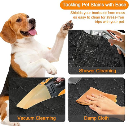 Dog Car Seat Cover for Rear Seat, Waterproof & Scratch-Proof Pet Seat Protector, Nonslip Car Seat Cover for Dogs, Universal Fit for Cars, Trucks & SUVs, Standard Size