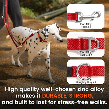 HOWGO Hands Free Dog Leash with Padded Handle,Multifunctional Crossbody Waist Leash for Walking Running Jogging Training,7.5 FT Nylon Adjustable Length for All Breeds(Black, Standard)