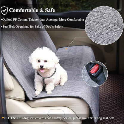 VIVAGLORY Dog Seat Cover Quickcover Seat Protector for Dog, Backseat Cover for Car SUV & Truck, Back Rear Backseat Bench Protector, Large, Heather Black