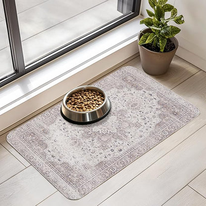 Dog Food Mat for Floors Waterproof Quick Dry Pet Placemat Cat Feeding Bowls Mats for Food and Water, Eco-Friendly Dog Accessories Diatomite Pets Supplies 12" X 20"