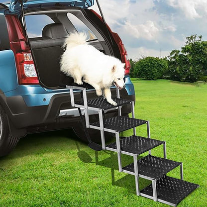 Dog Ramps for Large Dogs - Portable Dog Steps for Cars and SUV, Truck, Lightweight Non-Slip Dog Stairs Support Up to 200 Lbs