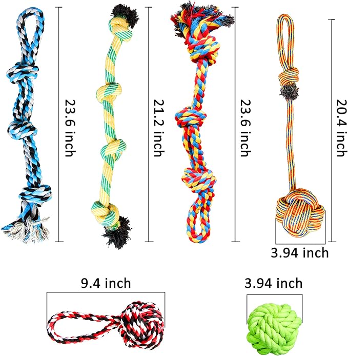 Youngever 6 Pack Large Dog Rope Toys, Chew Toys