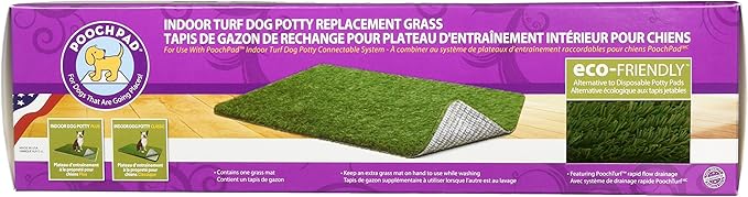PoochPad Artificial Turf for Dogs (16” x 24”) – Made in USA, Fake Grass Patch for Dogs Potty Urine, Rapid Flow Drainage Artificial Grass Replacement Turf, Indoor or Outdoor Use