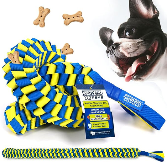Race&Herd KnottyBall Xtreme Snuffle Ball for Dogs - Interactive Dog Puzzle Toy for Smart Dogs, Treat Puzzle Toys for Dogs Enrichment, Dog Snuffle Toy Ball Treat Dispensing Smart Dog Toys