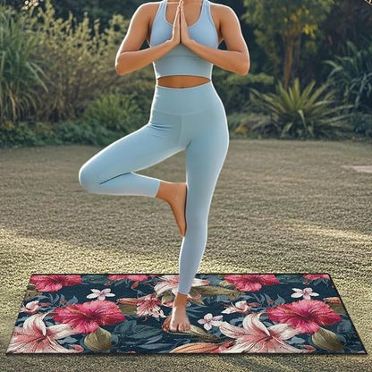 SEANATIVE Car Seat Cover Car Towel - Washable Sweat Protector for Workout, Sports Towel Cushion Cover, Women Men Dogs' Universal Seat Covers for Cars Trucks SUV, Hibiscus Flowers Print