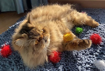 100PCS 1.5 INCH Cat Toy Balls Extra Large Sparkly Cat's Favorite Chase Glitter Ball Toy Sparkle Pom Pom Balls