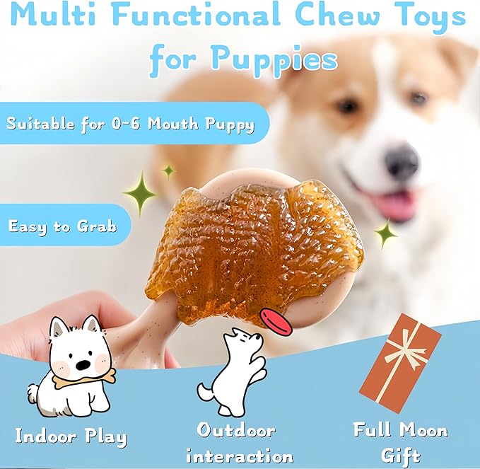 Scented Puppy Teething Toys: Natural Puppies Chew Toys to Clean Teeth or Relieve Boredom - Birthday Gift Chew Toys for Dogs (Puppy 5-25lbs, Old Hand)