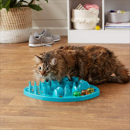 Amazon Basics Pet Activity Center and Feeder, 13.4 X 2.4 X 14.7 Inches, Blue